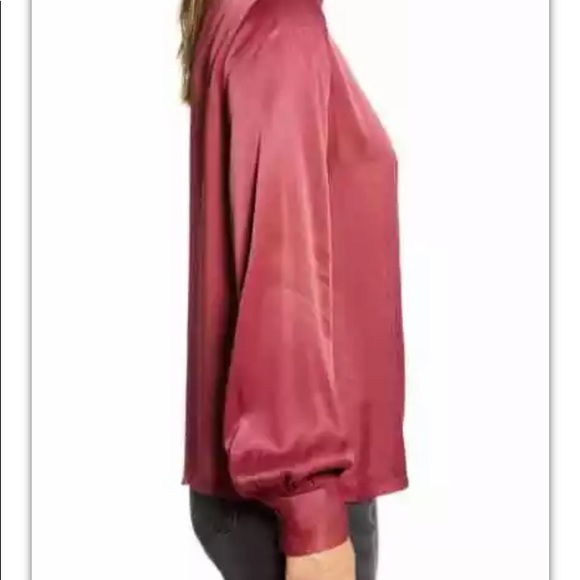 Rachel Parcell satin red blouse 8323 - Picture 2 of 12